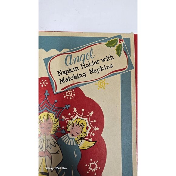 Angel Napkin Holder w/ Matching Napkins Angelic Kitchen Celestial Tabletop Decor - Picture 5 of 7